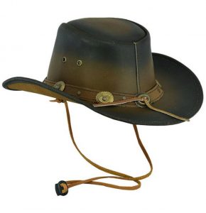 Western Cowboy Leather Hat Aussie Outback Concho Band, CBH9