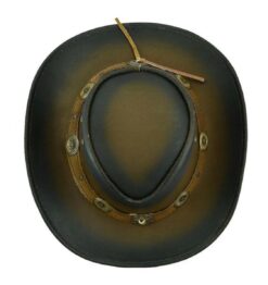 Western Cowboy Leather Hat Aussie Outback Concho Band, CBH9
