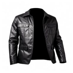 Sheep Leather Jacket Coat Black Color