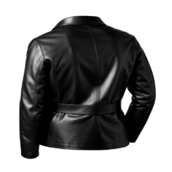 Sheep Leather Jacket Coat Black Color