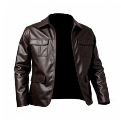 Sheep Leather Jacket Coat Brown Color