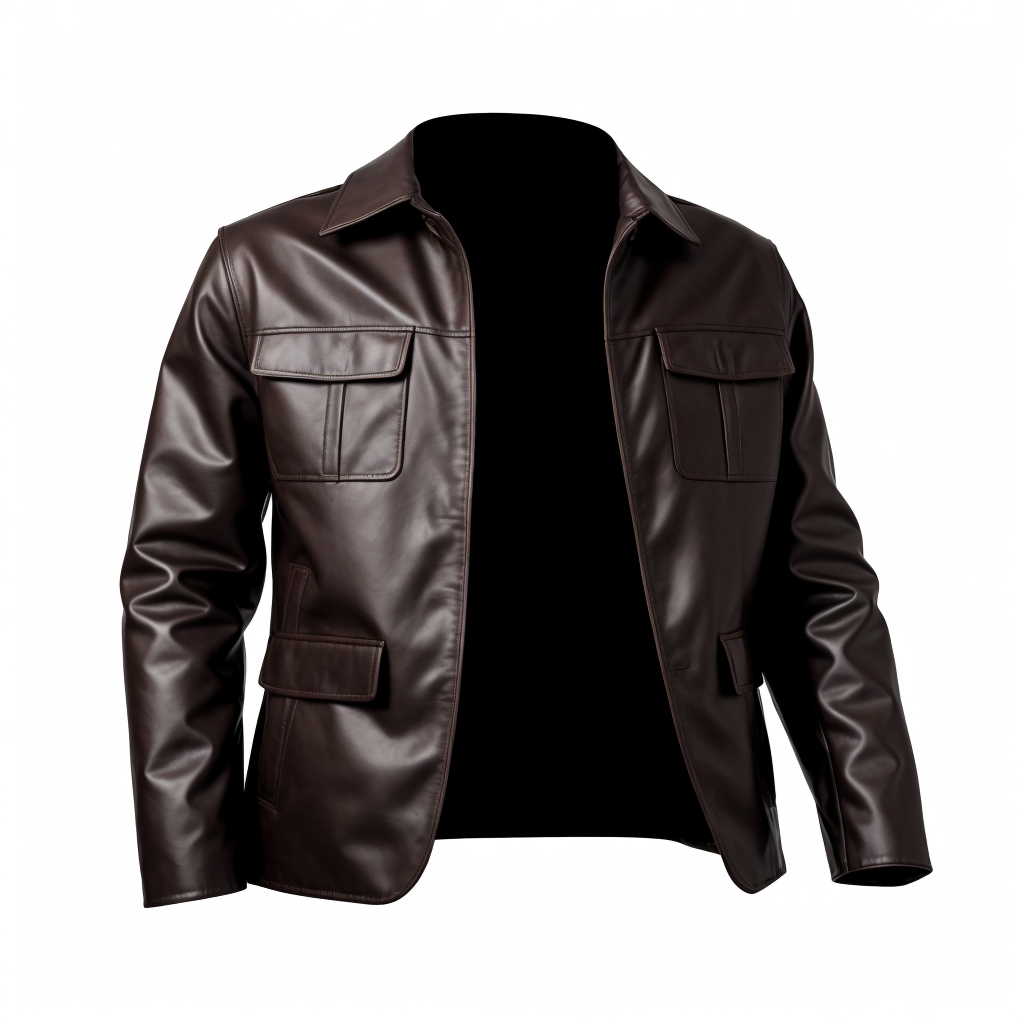Sheep Leather Jacket Coat Brown Color