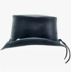 El Dorado Black Leather Top Hat Buffalo Nickel Band, TH104A