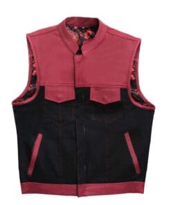 Stinger Biker Vest Or Hunt Club Quilted Blood Black Leather Vest