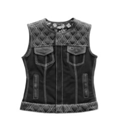 Women's Stinger Biker Vest Or Hunt Club Quilted Leather Vest