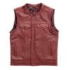 Stinger Biker Vest Or Hunt Club Quilted Maroon Leather Vest
