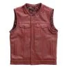 Stinger Biker Vest Or Hunt Club Quilted Maroon Leather Vest
