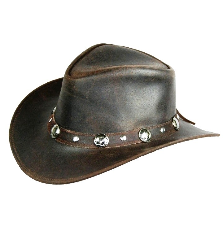 Western Cowboy Leather Hat Aussie Outback Buffalo Nickel Band | CBH8 - Image 2