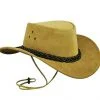 Aussie Skin Brown Leather Hat in Outback Western Cowboy Style