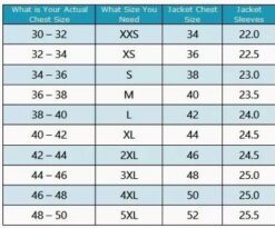 women overcoat size chart