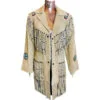 Women Native Indian Cowgirl Western Beige Suede Jacket, WSJ1