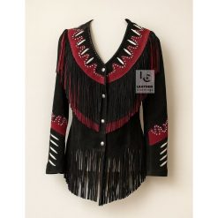 Women's Black Suede Cowgirl Western Jacket WWSJ109