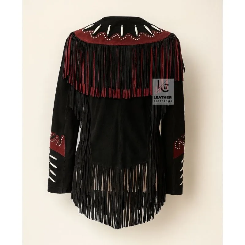 Women's Black Suede Cowgirl Western Jacket WWSJ109