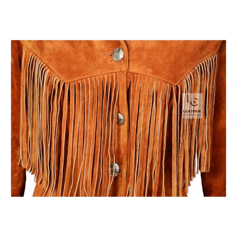 Women's Cowgirl Western Brown Suede Jacket | WSJ105