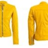 Women's Trendy Genuine Sheep Leather Fashion Jacket In Yellow Color