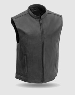 Club Style Motorcycle Leather Vest for Men