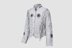 Women Western Cowgirl Grey Suede Jacket | WSJ102