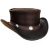 El Dorado Dark Brown Leather Top Hat Buffalo Nickel Band, TH104G