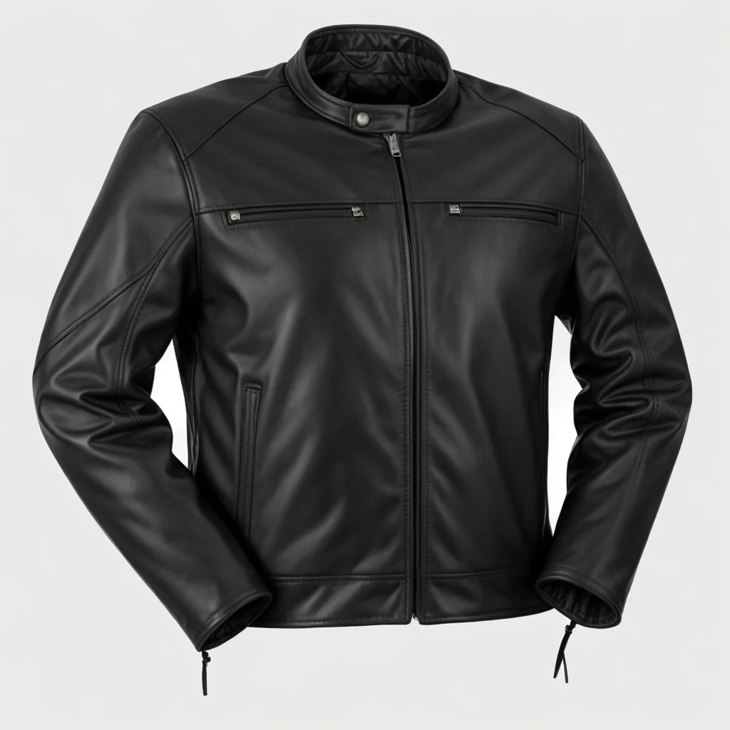 Biker Leather Jacket Men - Scooter Style