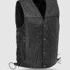 Men's Leather Motorcycle Vest in Club Style