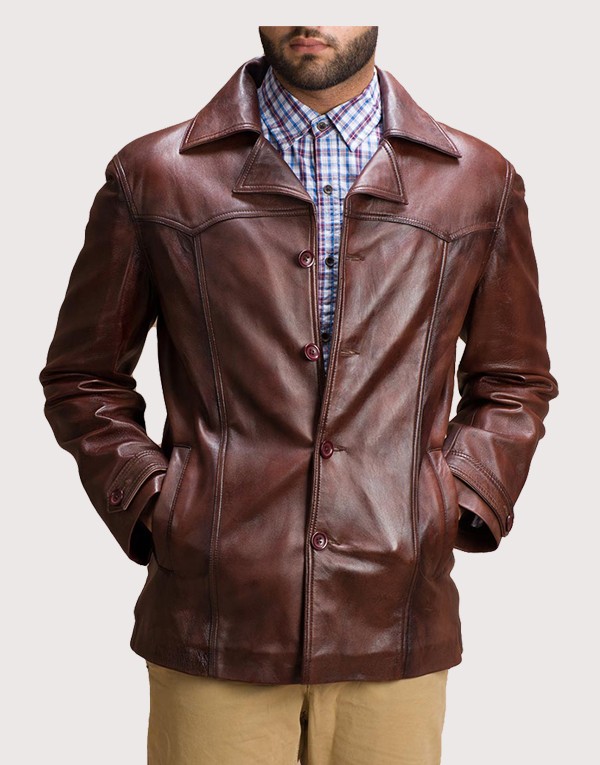 Vincent Alley Brown Leather Jacket - Image 3