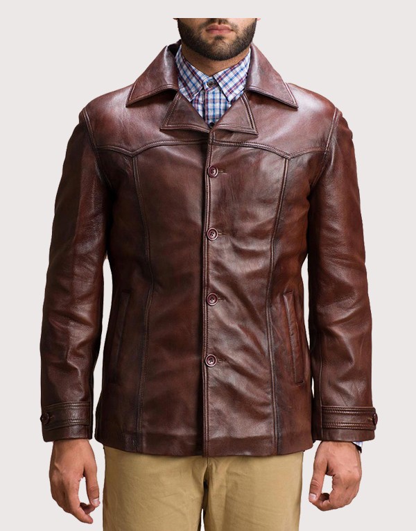 Vincent Alley Brown Leather Jacket - Image 4