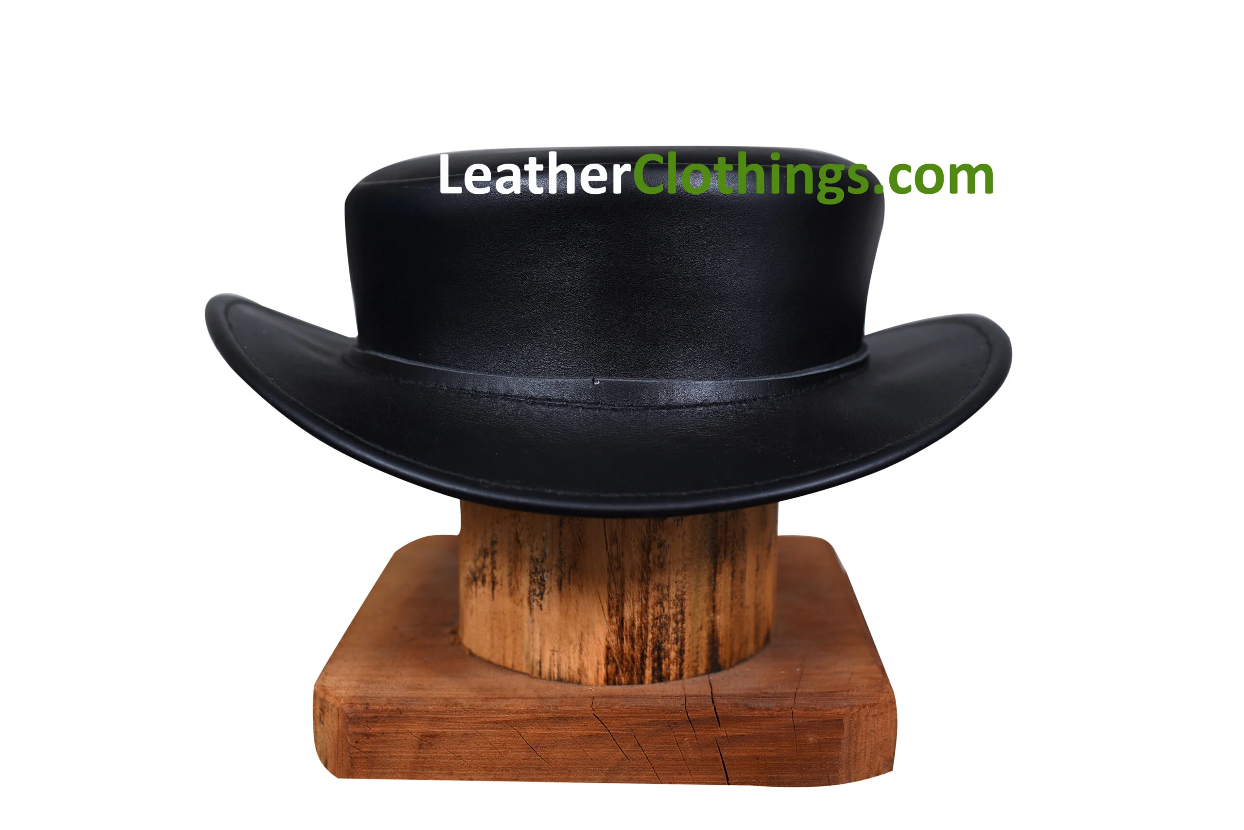 El Dorado Black Leather Short Top Hat Unbanded, STH2