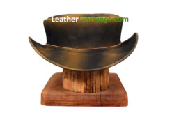 El Dorado Brown Black Leather Short Top Hat Unbanded