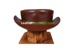 El Dorado Chocolate Brown Leather Short Top Hat Unbanded, STH4
