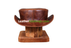 El Dorado Cyprus Tan Hampton Leather Short Top Hat, Unbanded