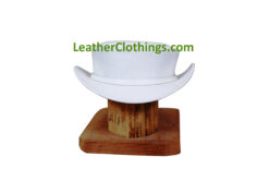 El Dorado White Leather Short Top Hat, STH7