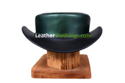 El Dorado Green Leather Short Top Hat Unbanded, STH8