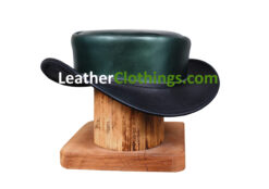 El Dorado Hampton Leather London Green Short Top Hat, Unbanded