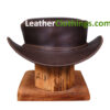 El Dorado Tan Brown Leather Short Top Hat Unbanded, STH3