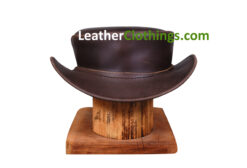 El Dorado Tan Brown Leather Short Top Hat Unbanded, STH3