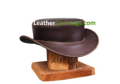 El Dorado Tan Brown Leather Short Top Hat, Unbanded