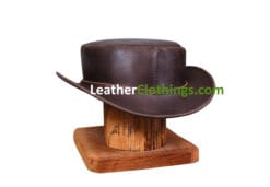 El Dorado Tan Brown Leather Short Top Hat, Unbanded
