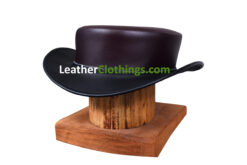 El Dorado Hampton Leather Napa Vino Short Top Hat, Unbanded