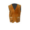Western Cowboy Brown Suede Vest With Fringes  Aztec And Boho Design
