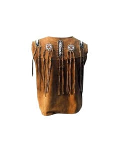 Western Cowgirl Brown Suede Vest With Fringes