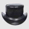 El Dorado Black Leather Top Hat Simple Band, TH112A