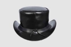 El Dorado Black Leather Top Hat Simple Band, TH112A