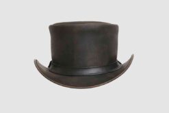 El Dorado Top Hat With Brown Waxed Leather Simple Band