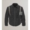 Dynamic Black Suede Fringe Jacket For Men