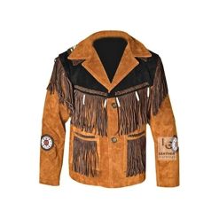 Fringe Suede Jacket - Native American design MLJ88