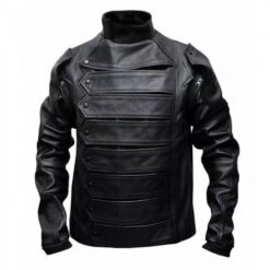 Captain America Winter Soldier Bucky Barnes Leather Jacket