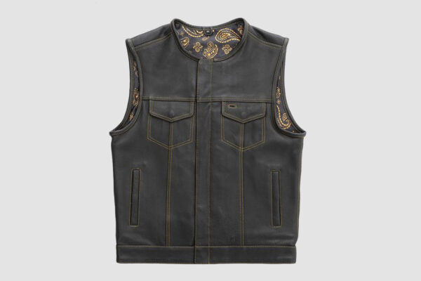 Mens Hunt club biker leather vest