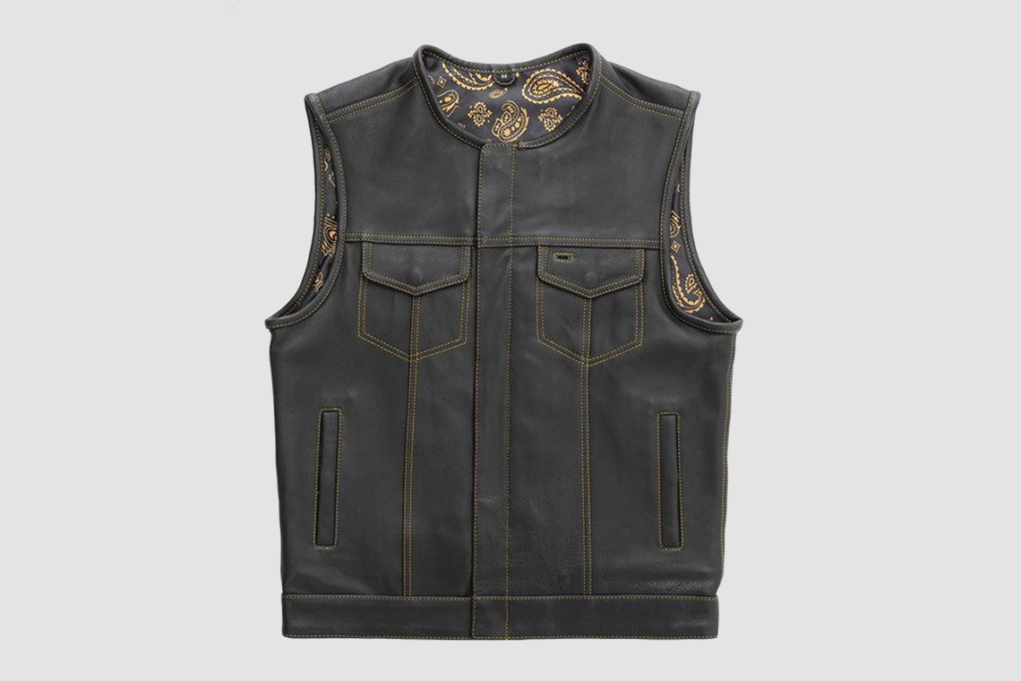 Mens Hunt club biker leather vest
