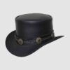 El Dorado Black Leather Top Hat Concho Band, TH112C