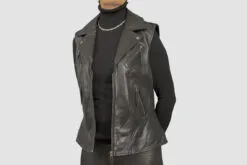 Black Leather Vest For Women